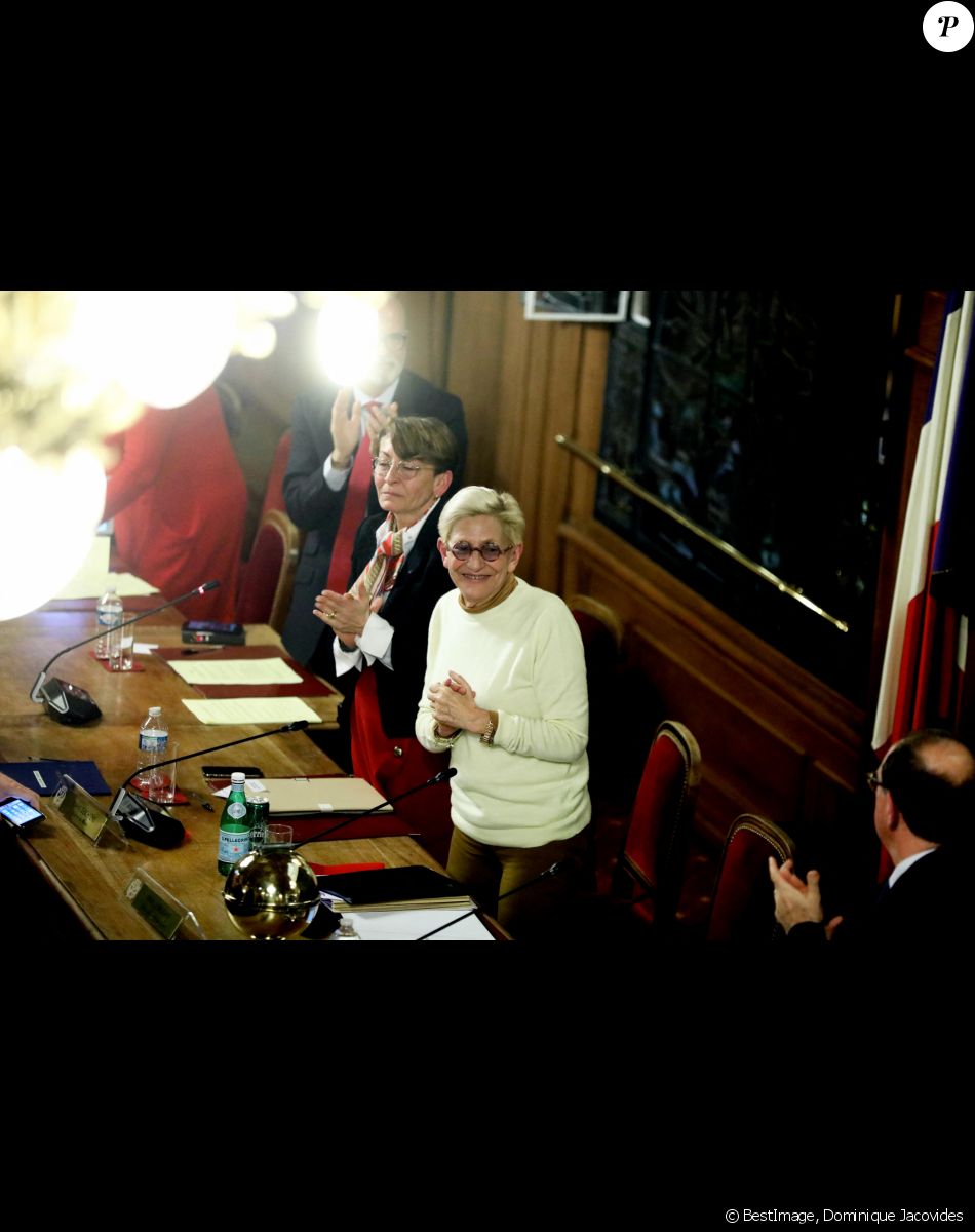 Isabelle Balkany, maire par intérim pendant la détention de son mari, préside le dernier conseil municipal de la commune de Levallois Perret avant les élections de mars 2020, à la mairie de Levallois-Perret, France, le 13 février 2020.