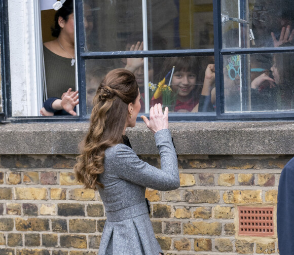 Catherine (Kate) Middleton, duchesse de Cambridge, arrive pour une visite à la fondation Trinity Buoy Wharf, un site de formation pour les arts et la culture à Londres, Royaume Uni, le jeudi 3 février 2022.