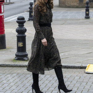 Kate Catherine Middleton, duchesse de Cambridge, arrive dans les locaux de "Shout", un service d'aide gratuit pour les personnes en détresse, à Londres. Le 26 janvier 2022