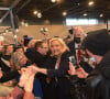 La candidate du RN ( Rassemblement National) Marine Le Pen lors de sa convention présidentielle à Reims, destinée à lancer officiellement sa campagne présidentielle . Reims le 5 février 2022
