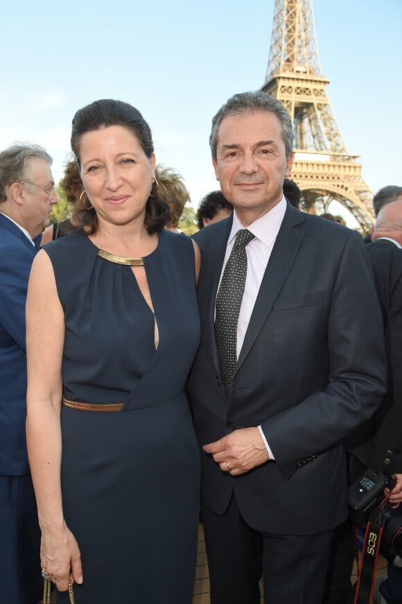 Agnès Buzyn et son mari Yves Lévy - Soirée du 90ème anniversaire de Line Renaud sur le Bateau Potel et Chabot "Pavillon Seine" à Paris le 2 juillet 2018
