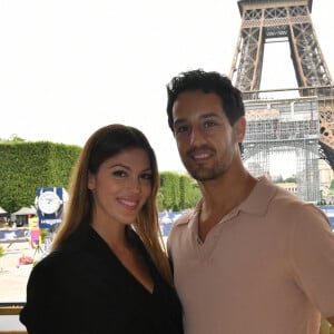 Exclusif - Iris Mittenaere et son compagnon Diego El Glaoui assistent au Longines Paris Eiffel Jumping au Champ de Mars, le 26 juin 2021. © Veeren / Bestimage