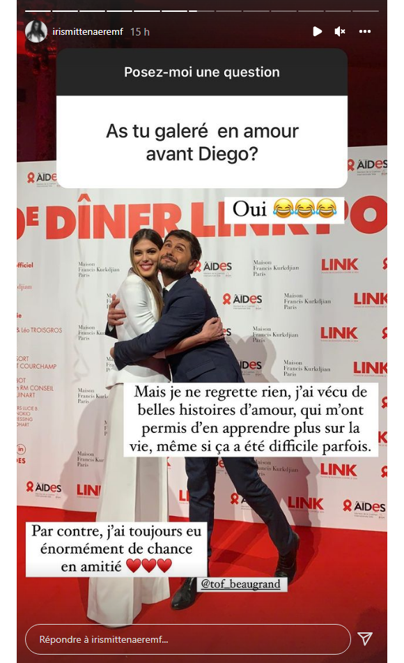 Iris Mittenaere se livre sur son couple avec Diego El Glaoui, sur Instagram en février 2022.