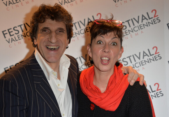 Corinne et Gilles Benizio (Shirley et Dino) - Photocall de la soirée de clôture des documentaires et ouverture de la fiction du Festival 2 Valenciennes Cinéma 2014, le 19 mars 2014.