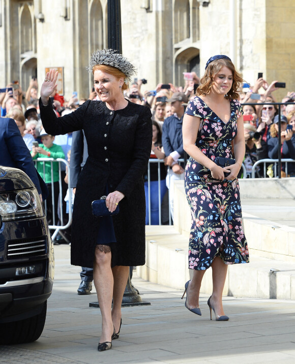 La princesse Eugenie d'York et sa mère Sarah Margaret Ferguson, duchesse d'York - Les invités arrivent au mariage de E. Goulding et C.Jopling en la cathédrale d'York, le 31 août 2019