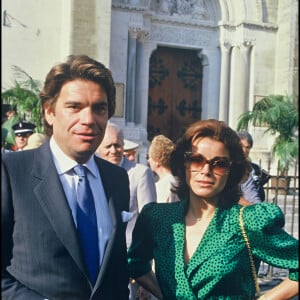 Bernard Tapie et sa femme Dominique au mariage d'Yves Mourousi en 1985