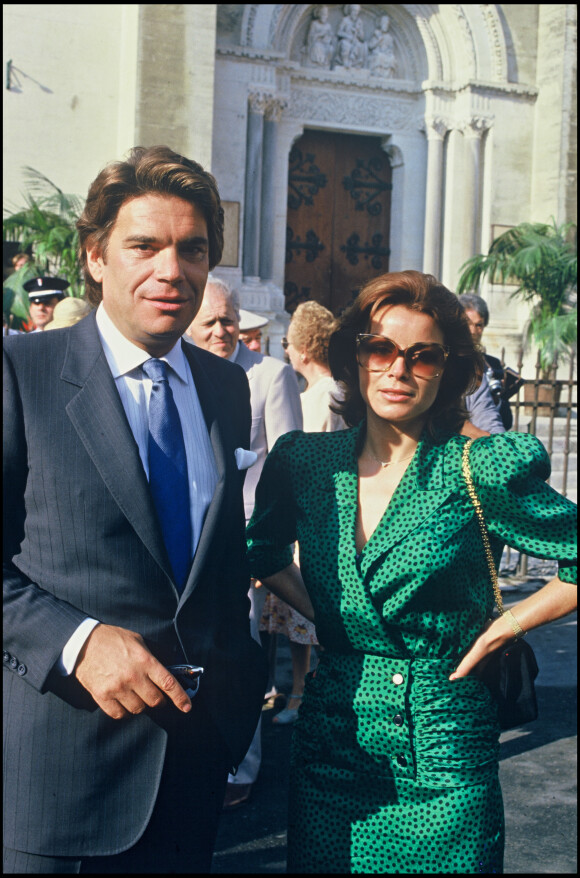Bernard Tapie et sa femme Dominique au mariage d'Yves Mourousi en 1985