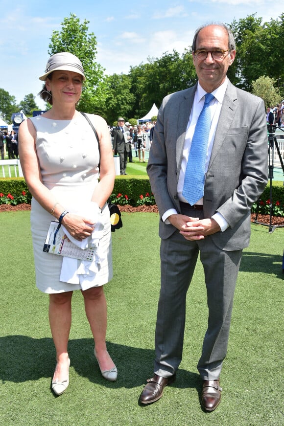 Eric Woerth et sa femme Florence - "Prix de Diane Longines" à l'hippodrome de Chantilly le 14 juin 2015.