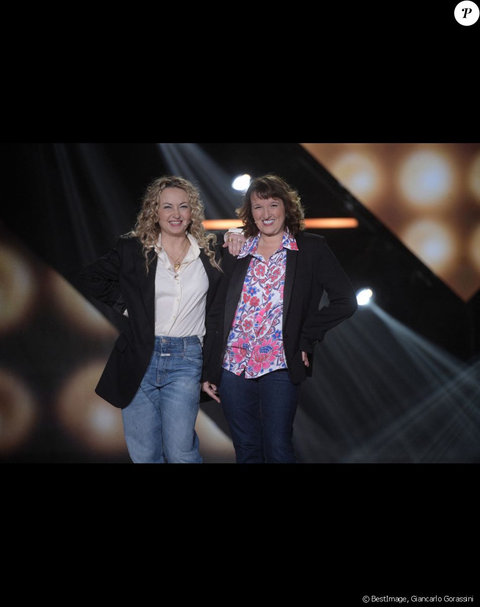Exclusif - Christelle Chollet et Anne Roumanoff - Enregistrement de l'émission "Les 30 duos Comiques Préférés des Français", présentée par L.Boccolini, et diffusée le 12 février sur France 2 © Giancarlo Gorassini / Bestimage