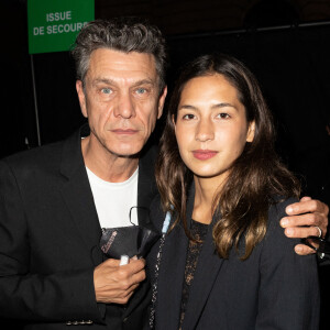Exclusif - Première sortie officielle de Marc Lavoine et sa femme Line Papin depuis leur mariage lors du défilé Etam Live Show à Paris. © Pool Agence Bestimage