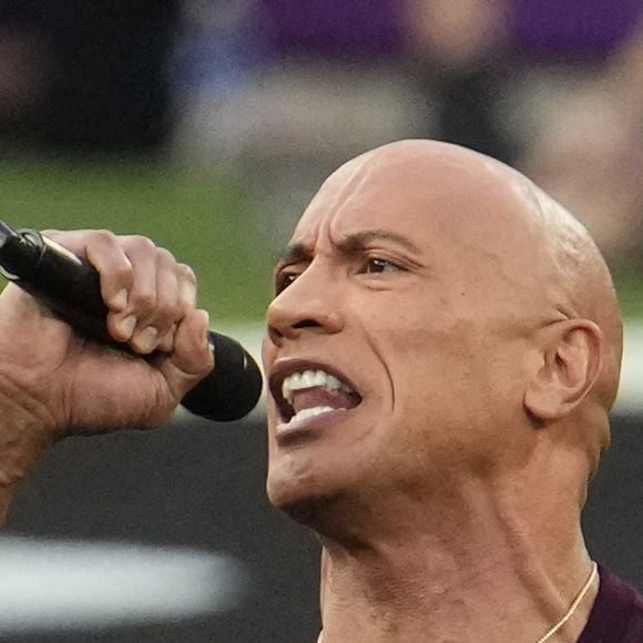 Dwayne Johnson - Finale du Super Bowl, au SoFi Stadium de Los Angeles. Le 13 février 2022. @ Robert Hanashiro-USA Today Sports/SPUS/ABACAPRESS.COM