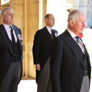 Arrivées aux funérailles du prince Philip, duc d'Edimbourg à la chapelle Saint-Georges du château de Windsor, le 17 avril 2021.