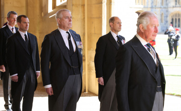 Arrivées aux funérailles du prince Philip, duc d'Edimbourg à la chapelle Saint-Georges du château de Windsor, le 17 avril 2021.