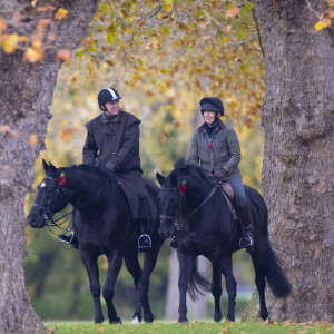 Le prince Andrew fait du cheval dans le parc du château de Windsor, le 12 novembre 2021.