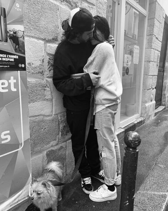 Thylane Blondeau et son fiancé Ben Attal sur Instagram, 2021.