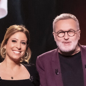 Exclusif - Léa Salamé, Laurent Ruquier sur le plateau de l'émission "On Est En Direct" (OEED) du samedi 5 février, présentée par L.Salamé et L.Ruquier et diffusée en direct sur France 2 à Paris, France, le 5 février 2022.