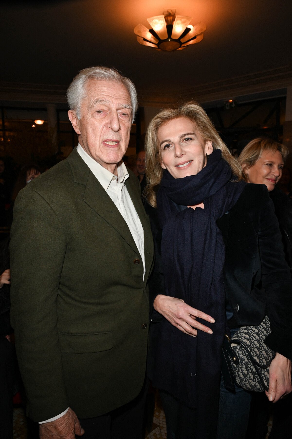 Photo : Gilles Hertzog et Anne Fulda - Lancement du numéro 75 de la revue  littéraire La règle du jeu, avec pour thème Comment lisez-vous ?, au  Café de Flore à Paris.