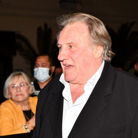 Gérard Depardieu lors de la soirée de clôture de la 3eme édition du Festival Cinéroman à Nice, le 24 octobre 2021. © Bruno Bebert / Bestimage 