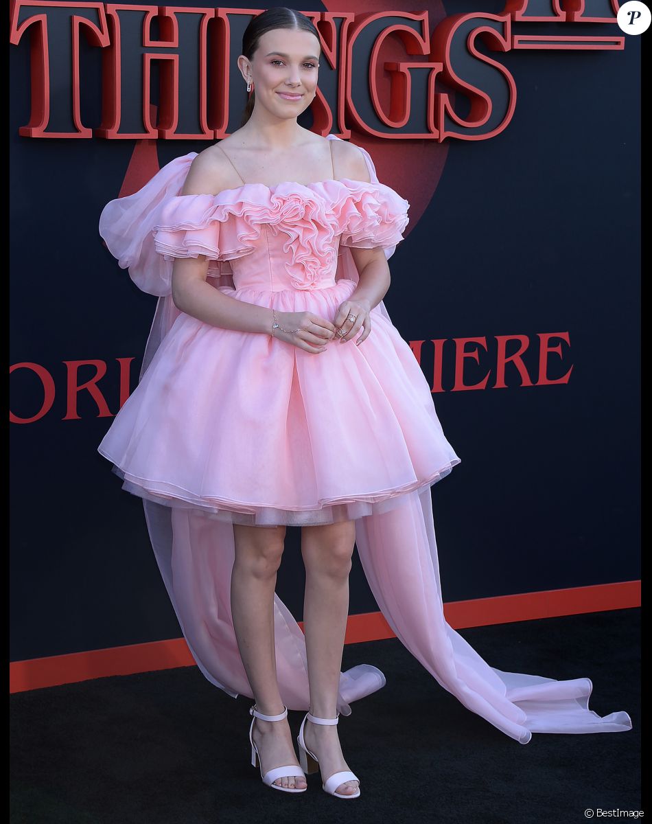 Millie Bobby Brown à la première de la série Netflix "Stranger Things - Saison 3" à Los Angeles, le 28 juin 2019.