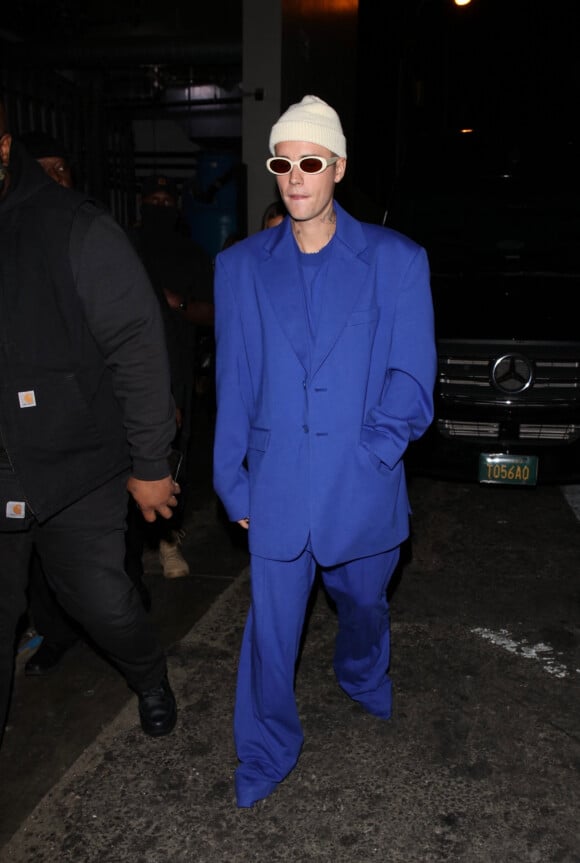 Exclusif - Justin Bieber et sa femme Hailey Baldwin Bieber arrivent au restaurant "Catch" à Los Angeles, le 11 février 2022.