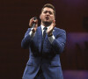 Le chanteur canadien de 44 ans Michael Bublé donne un concert au "RAC Arena" à Perh (Australie), le 21 février 2020.