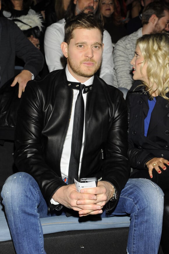 Michael Bublé et sa femme Luisana Lopilato au défilé David Delfin à Madrid le 8 février 2015