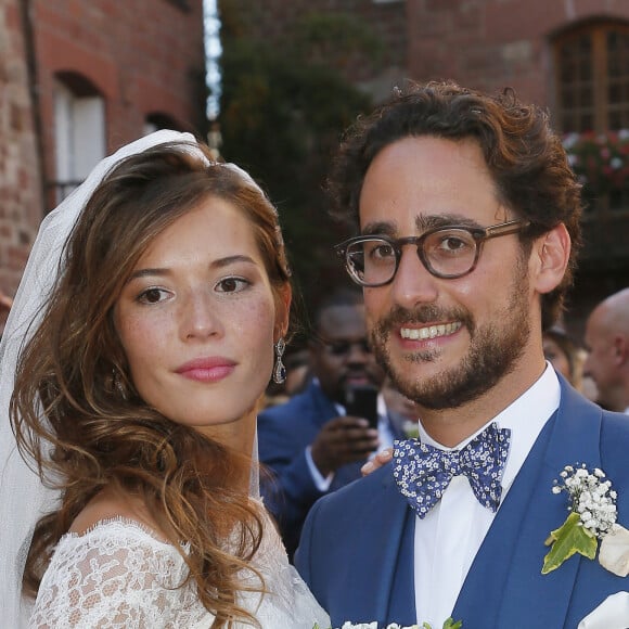 Naissance - Emilie Broussouloux et Thomas Hollande sont parents pour la deuxième fois d'un petit garçon prénommé Noé - Mariage de Thomas Hollande et de la journaliste Emilie Broussouloux l'église de Meyssac en Corrèze, près de Brive, ville d'Emilie. Le 8 Septembre 2018. © Patrick Bernard-Guillaume Collet / Bestimage