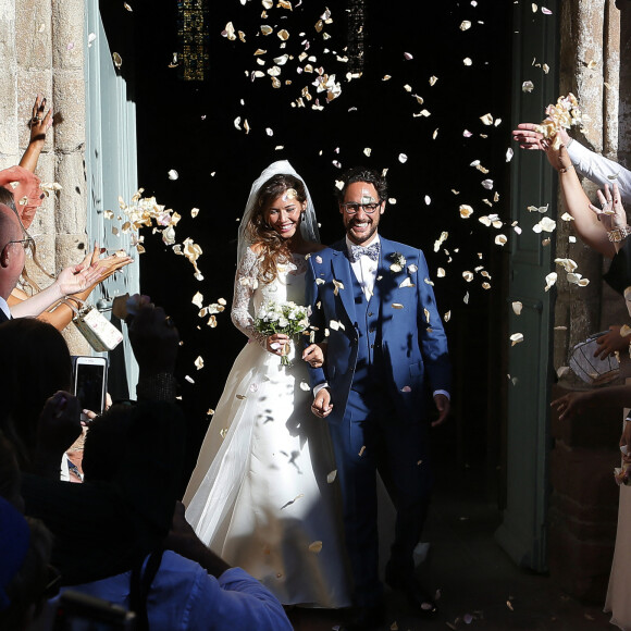 Mariage de Thomas Hollande et de la journaliste Emilie Broussouloux l'église de Meyssac en Corrèze, près de Brive, ville d'Emiie. Le 8 Septembre 2018. © Patrick Bernard-Guillaume Collet / Bestimage  