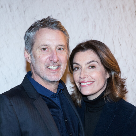 Antoine de Caunes et sa femme Daphné Roulier - Vernissage de l'artiste chinois Liu Bolin avec la maison Ruinart au Grand Palais à Paris le 8 mars 2018.  © Cyril Moreau/Bestimage 