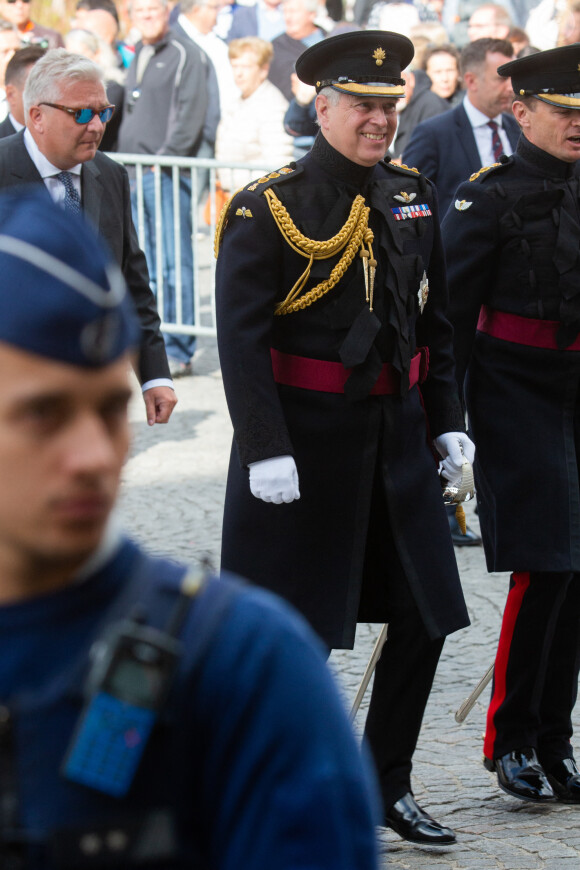 Le Prince Laurent de Belgique et le Prince Andrew, Duc d'York lors de la cérémonie commémorative du 75ème anniversaire de la libération de Bruges. Belgique, Bruges, le 7 septembre 2019. 