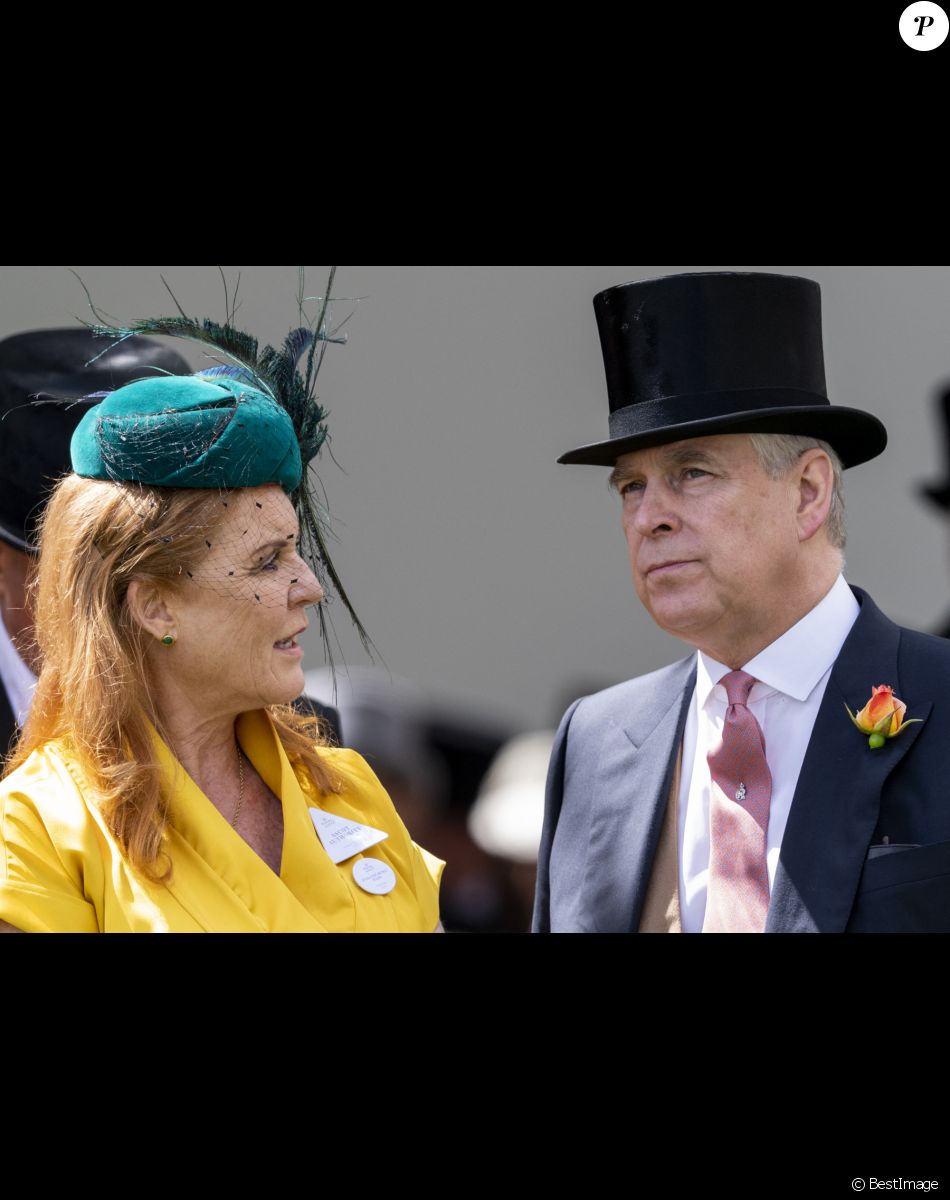 Le prince Andrew, duc d'York, Sarah Ferguson lors des courses de chevaux à Ascot le 21 juin 2019.