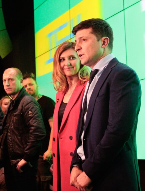 Volodymyr Zelensky et sa femme Olena - Volodymyr Zelensky, acteur ukrainien, sera au second tour de l'élection présidentielle contre le candidat sortant Petro Porochenko (actuel président) à Kiev en Ukraine le 31 mars 2019.