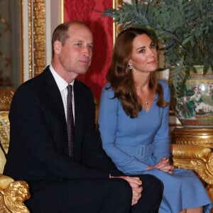 Le prince William, duc de Cambridge, et Kate Middleton, duchesse de Cambridge, reçoivent le président d'Ukraine, Volodymyr Zelensky et sa femme Olena à Buckingham Palace à Londres