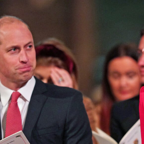 Le prince William, duc de Cambridge, et Catherine (Kate) Middleton, duchesse de Cambridge, participent au concert de Noël "Royal Carols - Together At Christmas", organisé par la duchesse à l'abbaye de Westminster à Londres, le 8 décembre 2021.