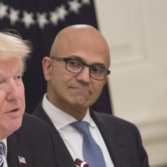 Donald Trump, Satya Nadella - Réunion avec les membres du American Technology Council à la Maison Blanche à Washington, le 19 juin 2017. 