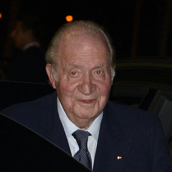 Le roi Juan Carlos d'Espagne à son arrivée aux obsèques de l'homme d'affaires mexicain Placido Arango à Madrid. Le 17 février 2020