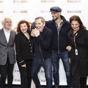 Exclusif - Gad Elmaleh avec ses parents David et Régine Elmaleh, son frère Arié Elmaleh et sa soeur Judith Elmaleh lors de la dernière parisienne de son spectacle "D'ailleurs" au Dôme de Paris © Jack Tribeca / Bestimage 