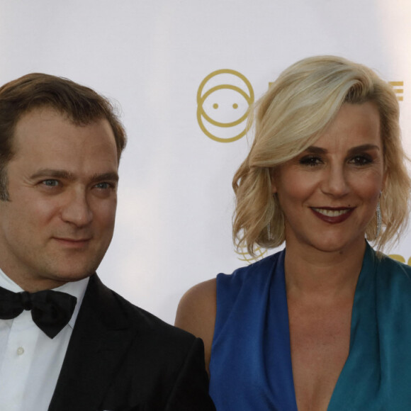 Laurence Ferrari et son mari Renaud Capuçon - Photocall de la soirée de la fondation Positive Planet au Palm Beach lors du 70ème festival de Cannes le 24 mai 2017. 