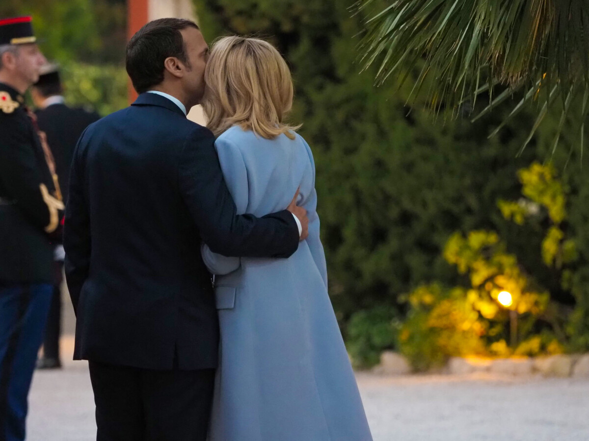 Photo : Le président de la République française Emmanuel Macron et sa ...