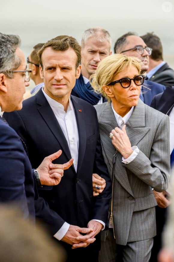 Le président de la République française Emmanuel Macron, sa femme la Première Dame Brigitte Macron entament une visite officielle de trois jours en Egypte, au temple d'Abou Simbel, l'un des sites archéologiques emblématiques du pays, le dimanche 27 janvier 2019. © Eliot Blondet/Pool/Bestimage 