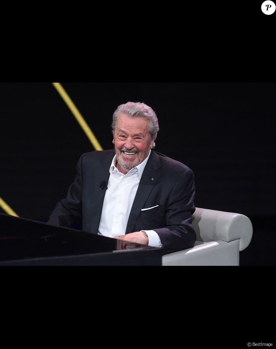 Alain Delon, invité de l'émission télé "Che tempo che fa" à Milan en Italie le 25 mars 2018.