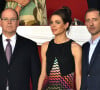 Le prince Albert II de Monaco, Charlotte Casiraghi et Gad Elmaleh - Soirée de cloture du 20ème Jumping International de Monte-Carlo au Port Hercule de Monaco à Monte-Carlo, le 27 juin 2015.