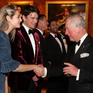 Le prince Charles avec Josh Hartnett et sa compagne Tamsin Egerton - Dîner "The Princes Trust" au Buckingham Palace à Londres, le 12 mars 2019. 