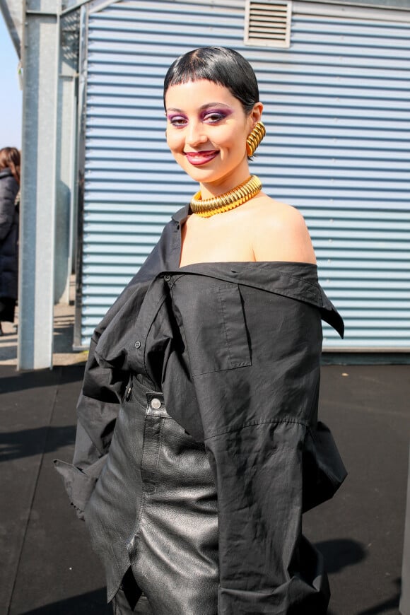 Exclusif - Alexa Demie (héroïne de la série Euphoria) a assisté au défilé Balenciaga, collection prêt-à-porter automne-hiver 2022/2023, au Parc des Expositions Paris Le Bourget. Paris, le 6 mars 2022. © Da Silva-Perusseau/Bestimage