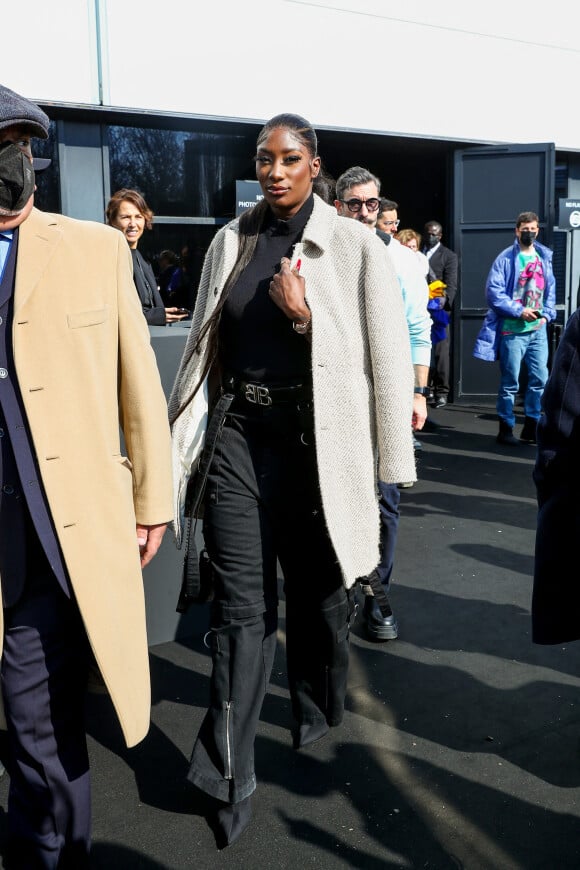 Exclusif - Aya Nakamura a assisté au défilé Balenciaga, collection prêt-à-porter automne-hiver 2022/2023, au Parc des Expositions Paris Le Bourget. Paris, le 6 mars 2022. © Da Silva-Perusseau/Bestimage