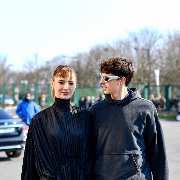 Exclusif - Louise Bourgoin a assisté au défilé Balenciaga, collection prêt-à-porter automne-hiver 2022/2023, au Parc des Expositions Paris Le Bourget. Paris, le 6 mars 2022. © Da Silva-Perusseau/Bestimage