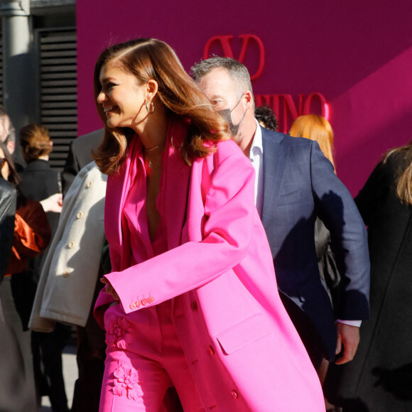 Zendaya arrive au Carreau du Temple pour assister au défilé de mode Valentino, collection prêt-à-porter automne-hiver 2022/2023. Paris, le 6 mars 2022 © Veeren-Christophe Clovis / Bestimage