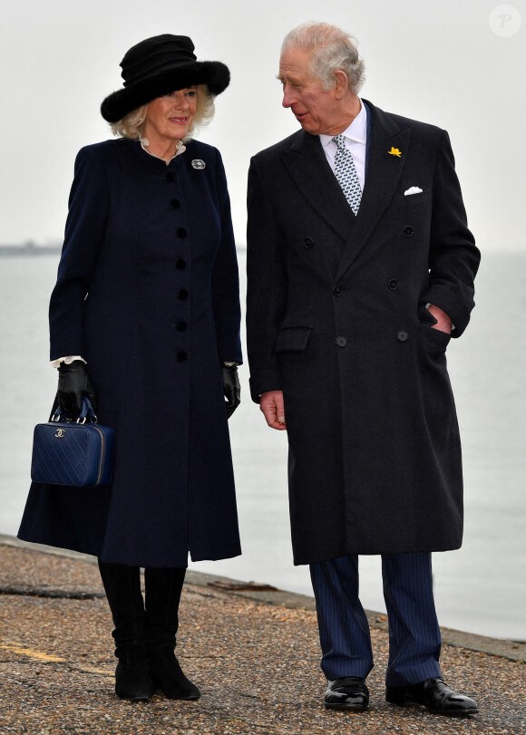 Le prince Charles, prince de Galles, et Camilla Parker Bowles, duchesse de Cornouailles, visitent Southend-on-Sea, le 1er mars 2022.