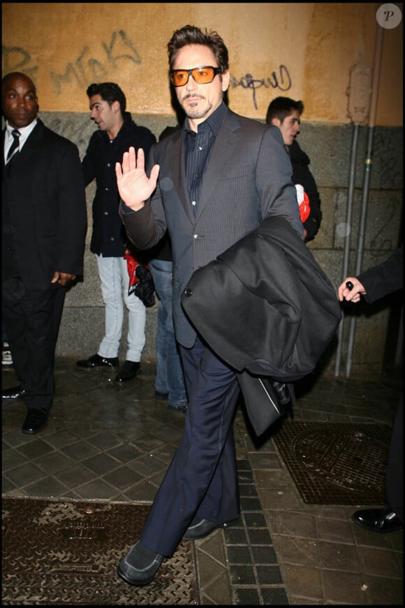 Robert Downey Jr. lors de la première de Sherlock Holmes à Madrid le 12 janvier 2010