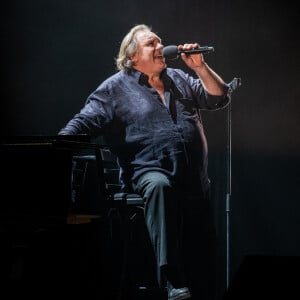 Gérard Depardieu chante Barbara - 20e édition du Festival de Lacoste dans les carrières du Chateau de Lacoste le 15 août 2020. © Morgan Palun / Bestimage 